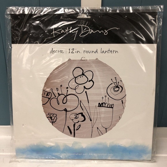 12" Paper‎ Lantern Mod Blooms Kathy Davis Black White Floral Wedding Party Decor - Picture 2 of 5